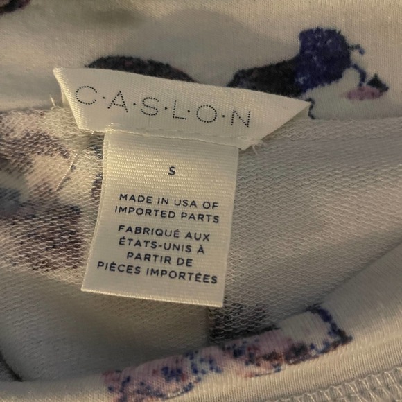 Caslon Cozy Floral Print Pullover Sweatshirt Size Small - Picture 7 of 7